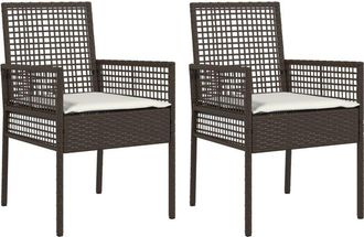vidaXL Garden Chair 2 pcs Brown 53 x 60 x 85cm Poly Rattan Vidaxl