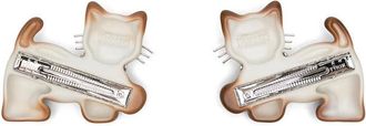 Yvmin Cat Motif with Bow Detail Hair Clip - Brown