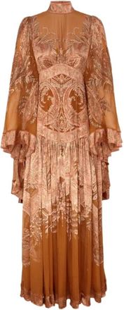 Zimmermann Memento Burnout Jurk - Dames - Maxi kleedjes - Veelkleurig - S - Polyester - Kleedjes