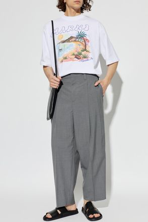 Marni T-shirt With Logo, Mens, White