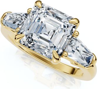 Pompeii3 Certified 2 1/2Ct Paulina Asscher Dut Diamond Engagement Ring 14k Gold Lab Grown