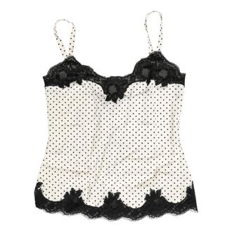 Dolce & Gabbana Camisole Top met Polka Dot en Kant - Dames - Tops zonder mouwen - Veelkleurig - L - Tops