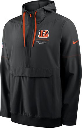 Nike Cincinnati Bengals Sideline Anorak Nike Mens NFL 1/2-Zip Hooded Jacket in Black | 03AT51K9A-EKU