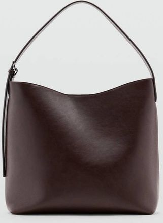Mango Borsa bucket fibbia cioccolato - Donna - Taglia unica - MANGO