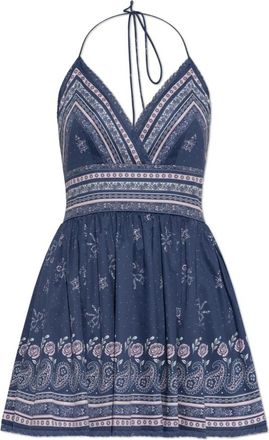 LoveShackFancy Arletta Jurk - Dames - Korte kleedjes - Blauw - 2XS - Katoen - Kleedjes
