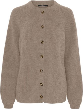 BTF-CPH Cashmere Raccoon-Blend Cardigan - Dames - Vesten - Bruin - XL - Wol - Truien & Vesten