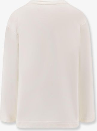 Max Mara Womens Sweatshirt Berma Cotton-Silk White Sweatshirts Sweater