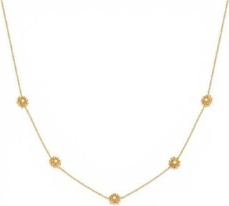 Made by Mary Cubic Zirconia Birthstone Flower Station Necklace in Gold November at Nordstrom
