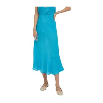 Birgitte Herskind Falda Midi Texturizada - Skirts - Mujer - Azul - S