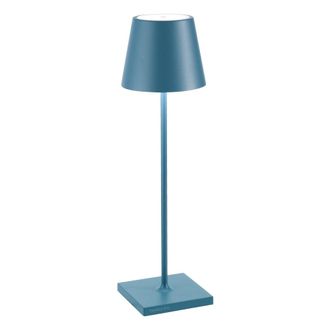 Zafferano L&aacute;mpara de mesa led zafferano recargable azul avio ip65 exterior