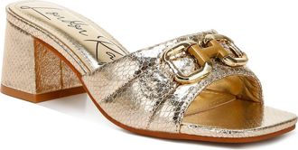 London Rag Bellamy Mule Sandal in Metallic Gold at Nordstrom Rack, Size 7