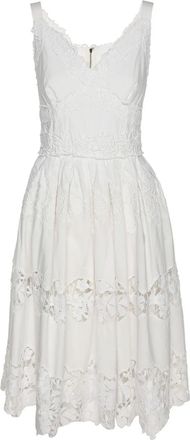 Dolce & Gabbana Midi-jurk met bloemenkant - Wit