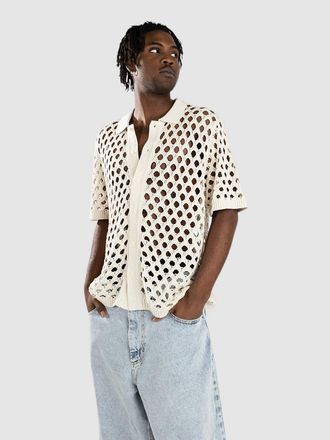 Monet Skateboards Reed Crochet Button Up Hemd natural