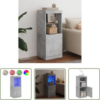 vidaXL Credenza moderna - Credenza con Luci LED Grigio Cemento 41x37x100 cm