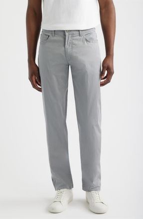 Brax Cadiz Ultralight Straight Leg Stretch Cotton Pants in Silver at Nordstrom, Size 40 X 34