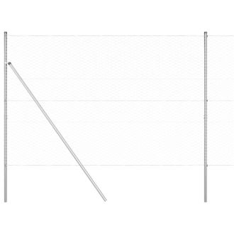 Berkfield Home Hexagon Fence 1.5x100 m Galvanised Steel in Silver