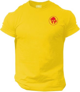 Generic Blood Spartan T Shirt Pocket Gym Clothing Bodybuilding Training Sparta Workout Exercise Boxing MMA Top - Red Print (UK, Alpha, XL, Regular, Regular, Y