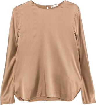 Max Mara Mmlsmalto Blouse met lange mouwen - Dames - Blouses - Bruin - XL - Overhemden