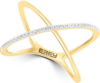 Effy Diamond Crisscross Ring in Gold at Nordstrom Rack, Size 7