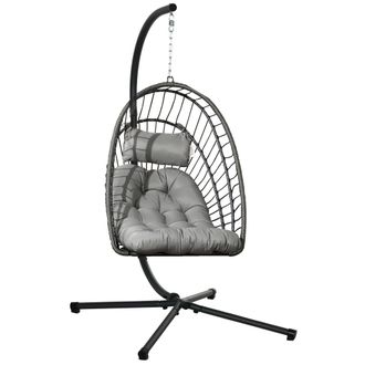 OUTSUNNY Silla colgante 100x131x194 cm gris oscuro