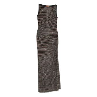 Missoni Gowns, female, Black, XS, Long Sequin Embellished Striped Dress