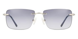 SmartBuy Collection Rectangle Rimless Metal Mens Prescription Sunglasses Gunmetal Size 55 - SmartBuy Collection