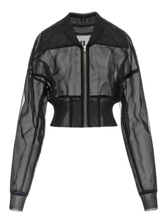 Rick Owens dracucollar cropped bomber jacket