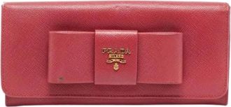 Prada Pre-owned Wallets, female, Pink, Size: ONE SIZE Pre-owned Vintage Leather Wallet