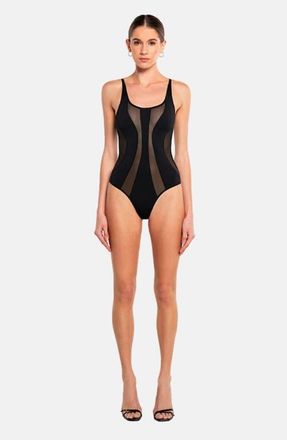 OW Collection Twist Bodysuit in Black at Nordstrom, Size X-Small