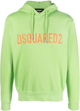 Dsquared2 logo-print cotton hoodie - men - Cotton - S - Green