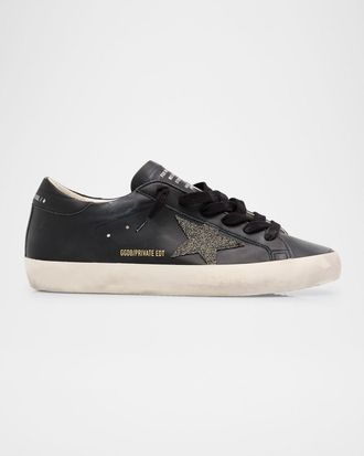 Golden Goose Super-Star Swarovski Leather Low-Top Sneakers