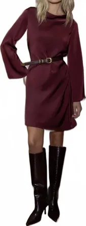 Velvet Heart Mariko Mini Dress In Deep Maroon
