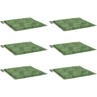 vidaXL Cojines De Silla 6 Uds Tela Estampado De Hojas 40x40x4 Cm Vidaxl