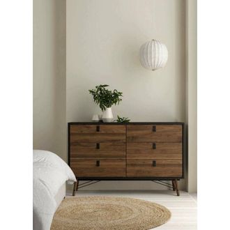 Dmora Dmora - Aparador Anturio, Buf&eacute; De Sal&oacute;n, Aparador De Sal&oacute;n, Despensa De Cocina, 150x40 H95 Cm, Negro Y Nogal