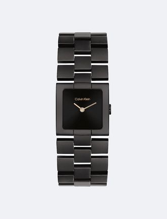 Calvin Klein Mens Grid Link Bracelet Watch - Black - OS
