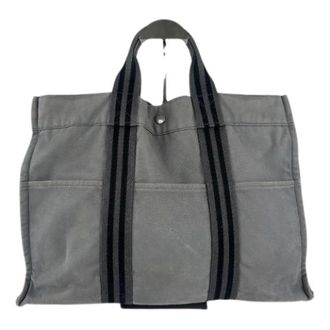 Herm&egrave;s Pre-owned Tote Bags, female, Gray, Size: ONE SIZE Pre-owned Cotton Tote