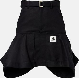sacai x Carhartt - Gonna corta in canvas di cotone