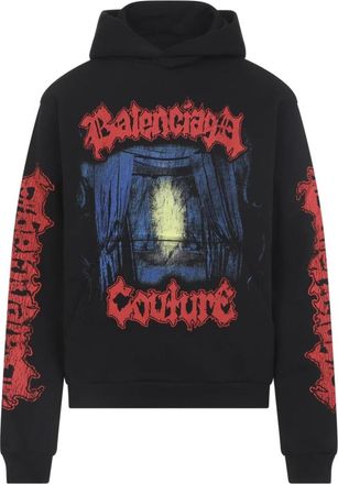 Balenciaga Hoodies, female, Black, Size: XS Medium Fit Hoodie