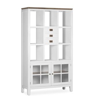 Moycor Librer&iacute;a de madera de mindi blanco y marr&oacute;n alt. 190 cm