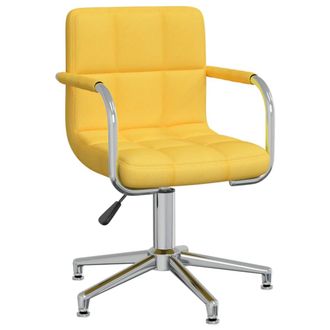 vidaXL Vidaxl - Silla De Comedor Giratoria De Tela Amarilla Mostaza
