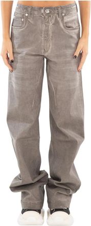 Rick Owens Foiled Loose Jeans in Dust - Dames - Loose Fit Jeans - Grijs - W30 - Jeans