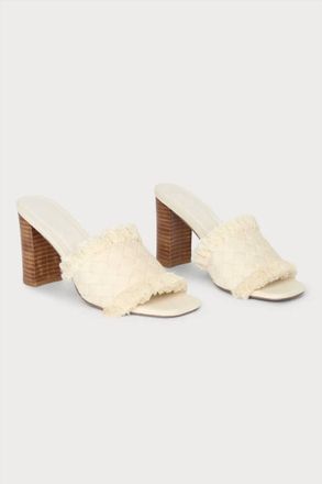 Billini Cayra Woven Fringe Heel In Cream