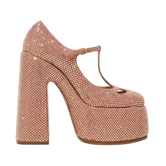 Casadei Pumps, female, Beige, Size: 7 1/2 US Roxxy Stiletto Heels On A Platform
