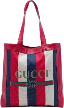 Gucci Pre-owned Baiadera Tote Bag - Dames - Vintage Shopper - Rood - ONE Size - Leer - Vintage