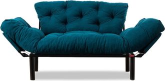 Les Tendances Sof&aacute; Cama, Sof&aacute; De Dos Plazas, Cama De Invitados Sofa-bed Azul Petr&oacute;leo