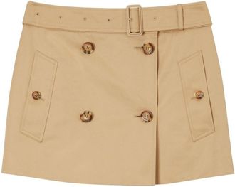 Burberry Light Brown Cotton Mini Skirt