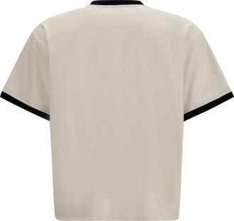 Versace Mens Cotton Jersey T-Shirt With Poplin Balloo Dirty White T-Shirts And Polos