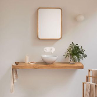 Sklum Conjunto De Mueble De Ba&ntilde;o 130x45 Cm Suspendido En Madera De Teca Neill Sklum