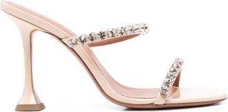 Amina Muaddi Gigi 95 Sandal - female - Amina Muaddi - Heeled Mules - Pink - 3 UK - Shoes