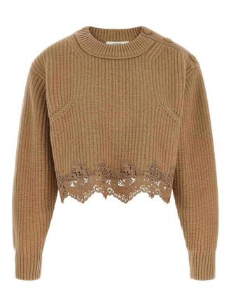 Chlo&eacute; Cropped lace sweater